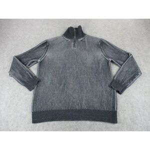 Karl Lagerfeld Sweater Men Extra Large Blue White Viscose Quarter Zip Sweatshirt